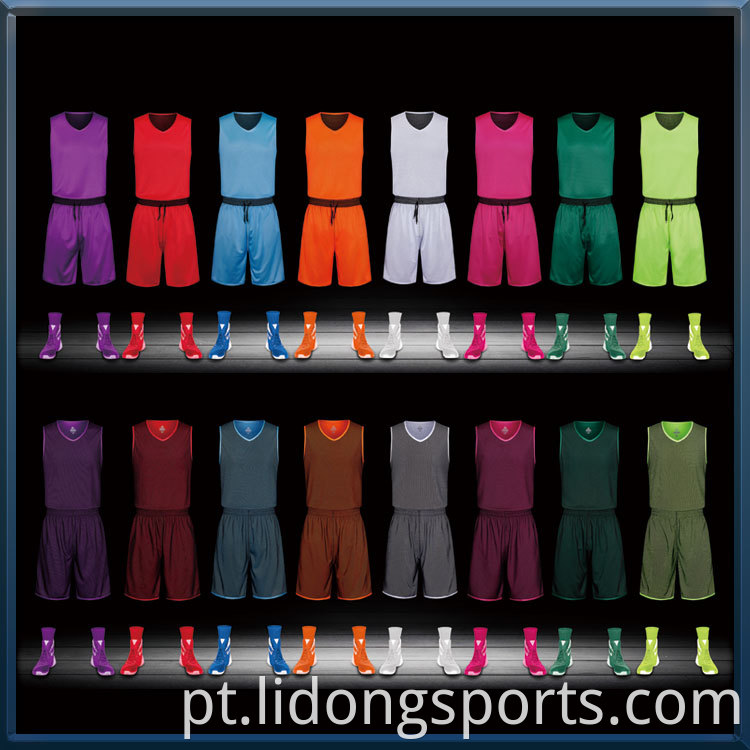 Basquete barato por atacado Use 100% de poliéster Customized Reversible Sports Basketball Uniform Jersey